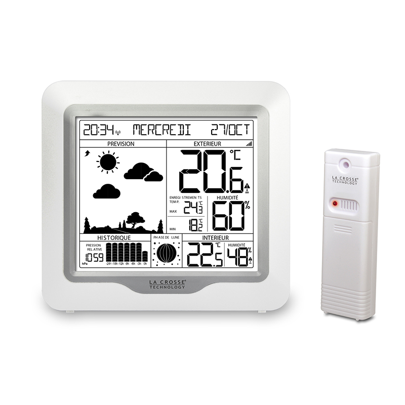 WS6823 BLANC ARGENT Station simple La Crosse Technology WS6823WHI-SIL